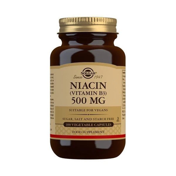 Niacin (Vitamin B3) 500 mg Vegetable Capsules - Pack of 100